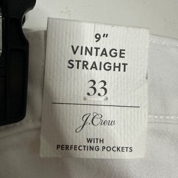 J. Crew 9" Vintage Slim-Straight Jeans White Women's Size 33 Denim Jean - Picture 4 of 8